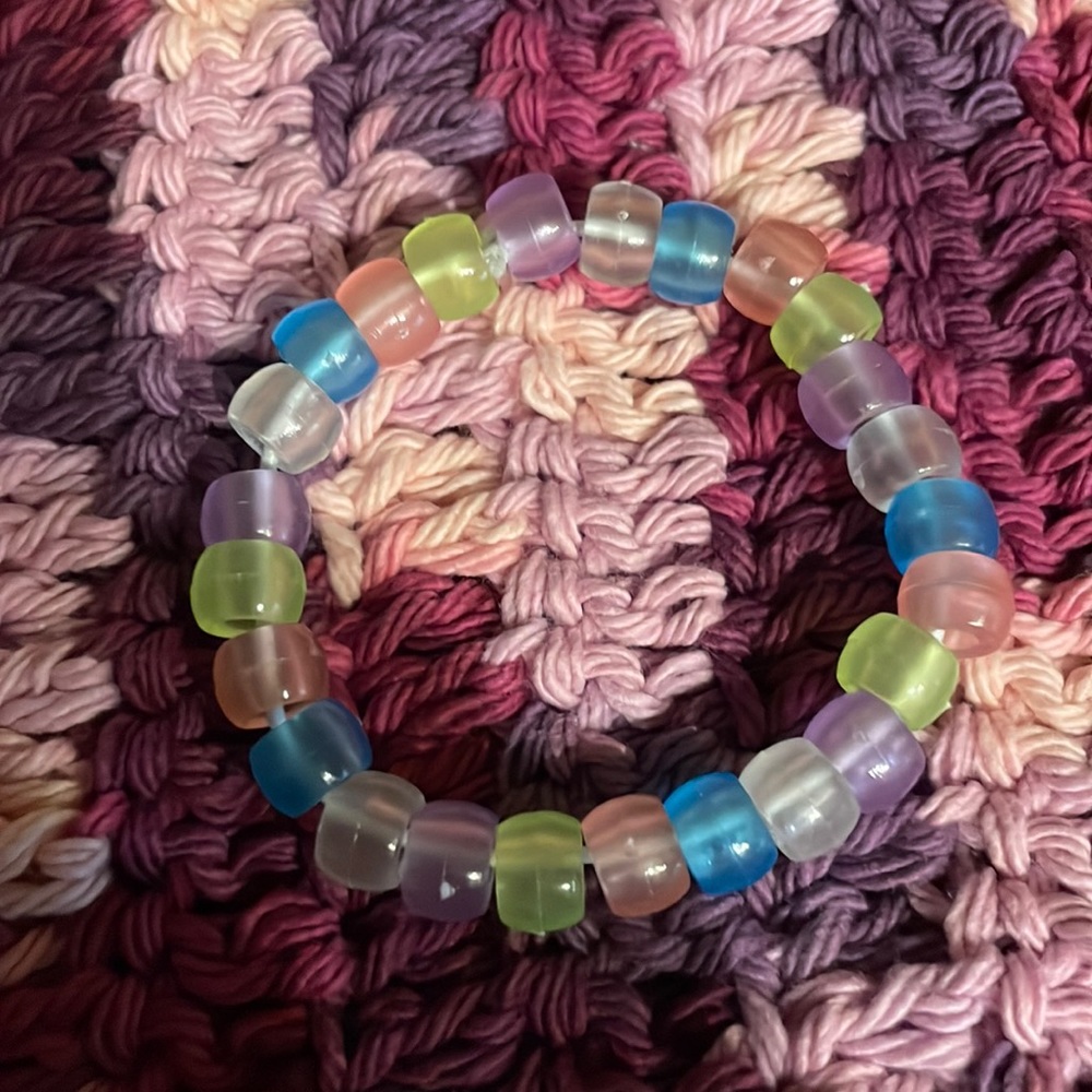 Pastel Glow In The Dark Pony Bead Bracelet